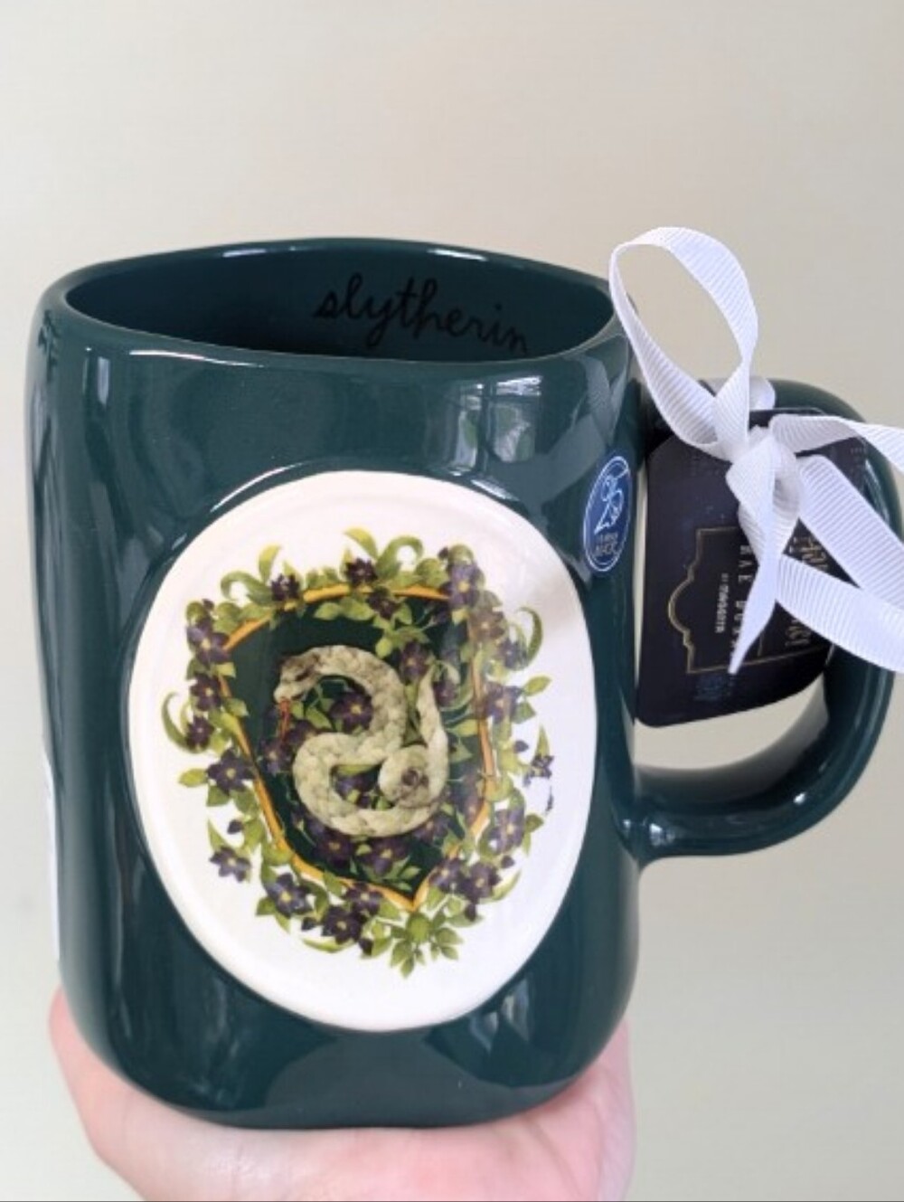 Rae Dunn x Harry Potter SLYTHERIN House Hogwarts Mug, 25 Year Anniversary Piece